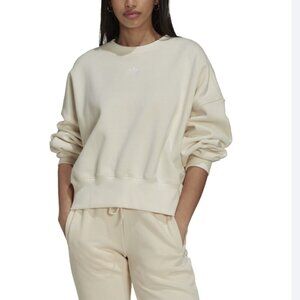 Adidas Adicolor Cozy Cream Essential Women's Fleece Sweatshirt Size Small